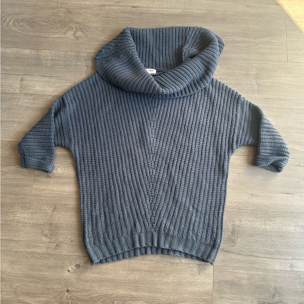 Umgee oversized cowl neck sweater - dark gray/blue - size medium